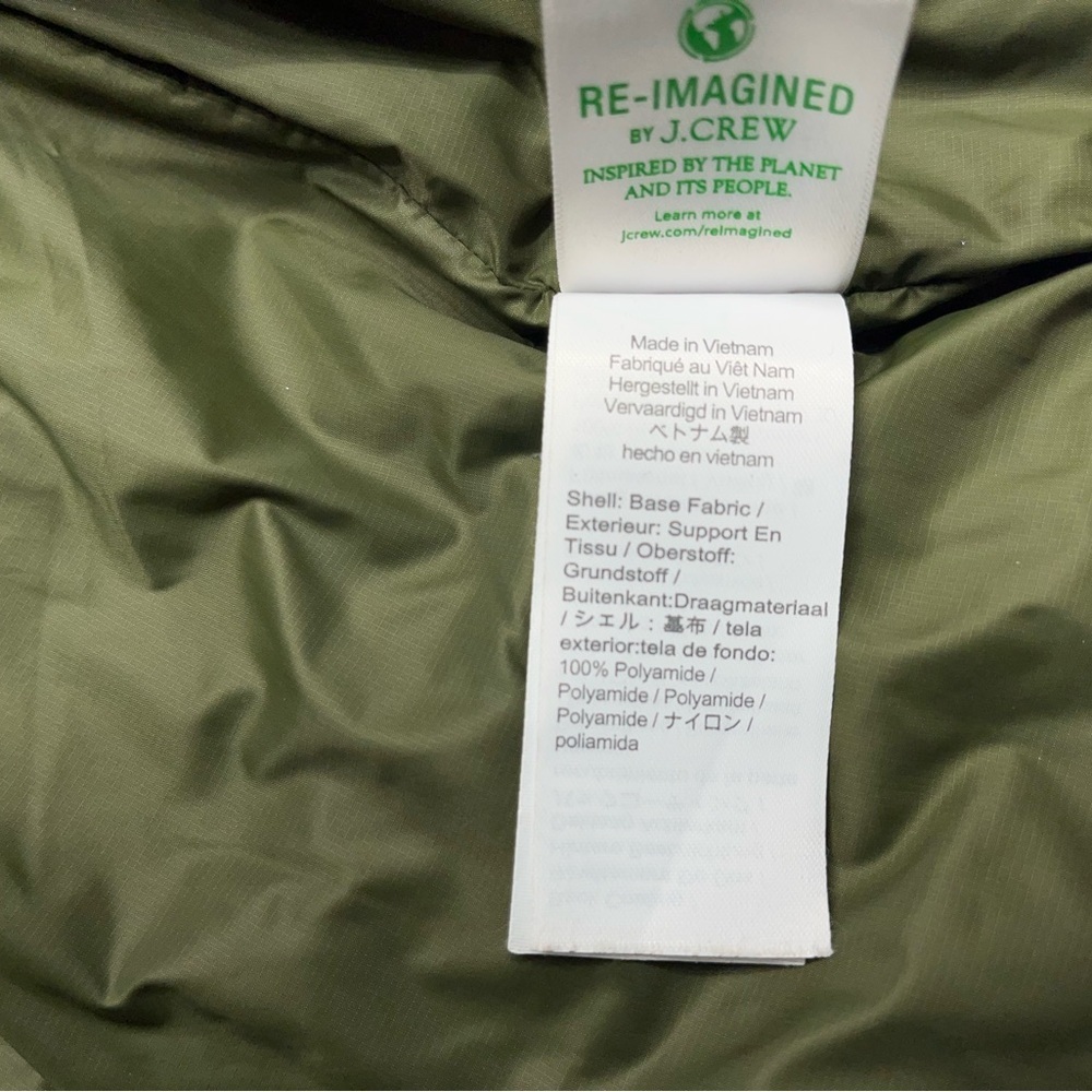 J.Crew Alps Signature Puffer Jacket Womens Size XS Green Primaloft Insulation - Picture 13 of 16